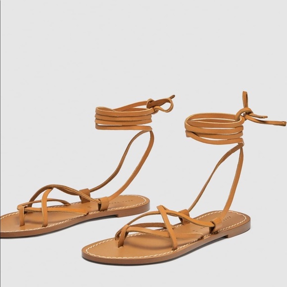 Zara tie up sandals
